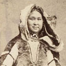 Studio portrait of an Inuit woman, probably from the Eastern Arctic, who came south on a New Bedford whaler, and was possibly on a TOUR when photographed, New York, New York, 1860